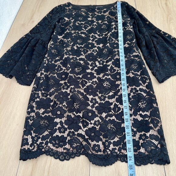 NWT Vince Camuto Black Bell Sleeve Lace Dress (6) Dark Coquette / Dark Romance - Picture 11 of 16